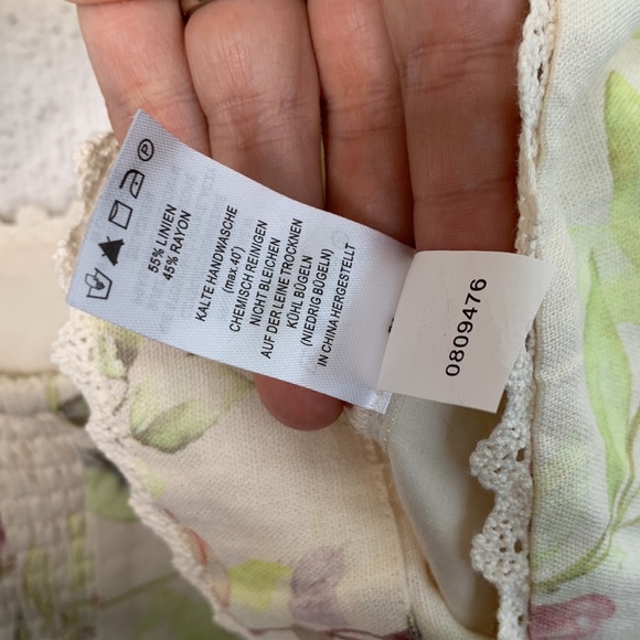 Caroline Constas Pastel Linen Crop Two Piece Floral Feminine Set size Medium - Picture 16 of 17